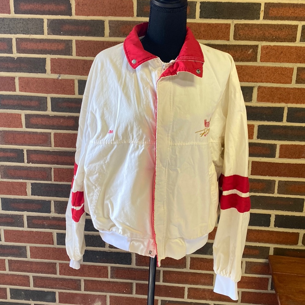 Vintage 90’s Winston Cigarettes “Winston Racing Team” White Cotton Zip Jacket